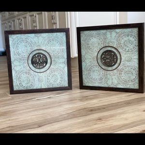 Two decorative art pictures. Perfect for any accent wall!